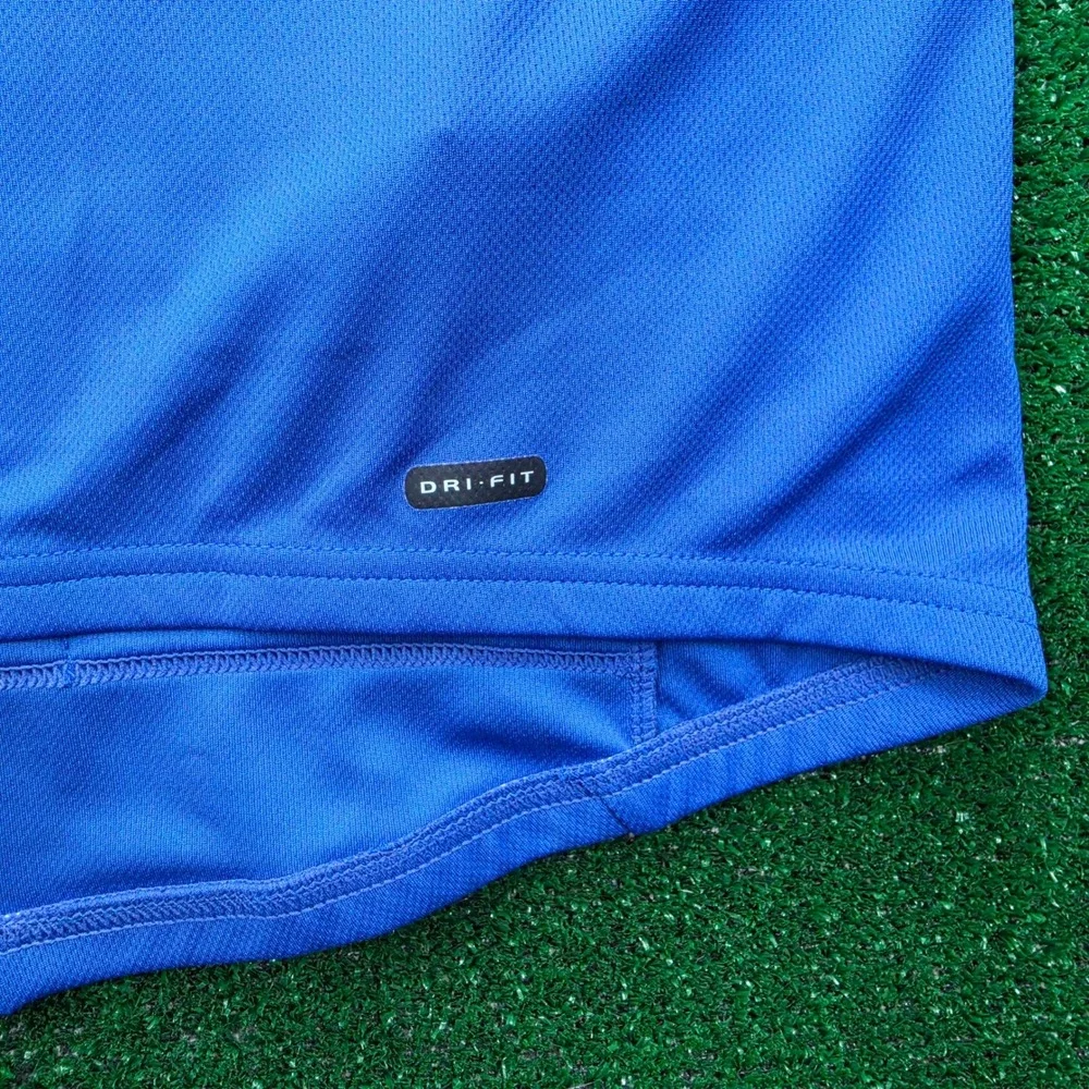 Vintage Nike Dri Fit Short Sleeve Cycling Jersey Mens Large Blue Half Zip